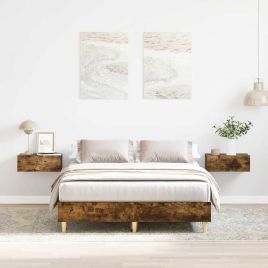 Bedframe Smoked Oak 120x200cm Engineered Wood
