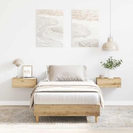 Bedframe Artisan Oak 90x200cm Engineered Wood