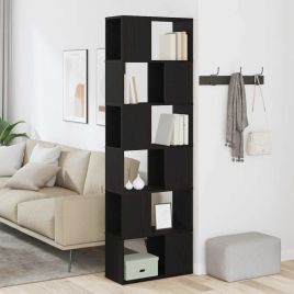 Book Cabinet/Room Divider Black Oak 60x24x186 cm