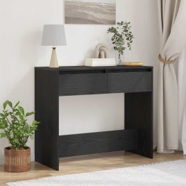 Console Table Black Oak 89x41x76.5 cm Engineered Wood