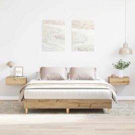Bedframe Artisan Oak 150x200cm King Size Engineered Wood