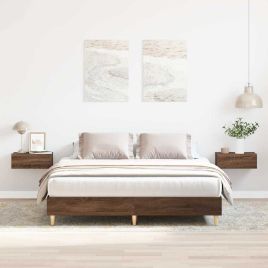 Bedframe Brown Oak 140x200cm Engineered Wood
