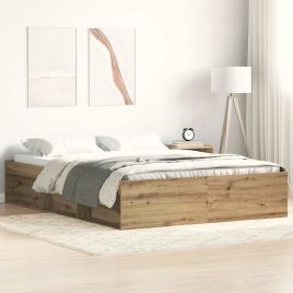 Bedframe Artisan Oak 140x190cm Engineered Wood