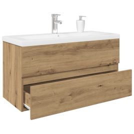 Sink Cabinet with Built-in Basin and Faucet Artisan Oak