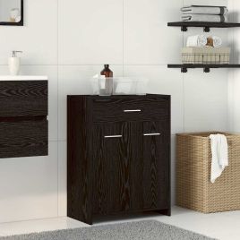 Black Oak Bathroom Cabinet 60x33x80 cm Made of Engineered Wood