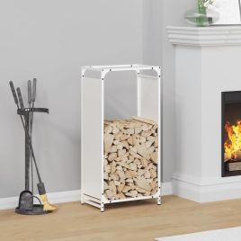 Firewood Rack White 44x28x90 cm Cold-rolled steel