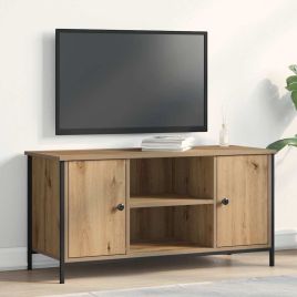 TV Cabinet Artisan Oak 100x40x50 cm Engineered Wood and Steel