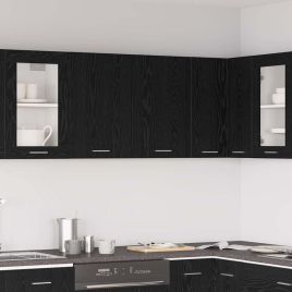 Black Oak Hanging Cabinet - 80x31x60 cm - Made from Engineered Wood