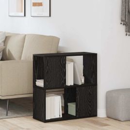Black Oak Bookshelf - 60x24x63 cm, Made of Engineered Wood