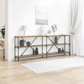 Console Table Artisan Oak 200x30x75 cm Engineered Wood & Steel