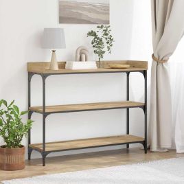 Console Table Artisan Oak 100x30x80 cm Engineered Wood & Steel