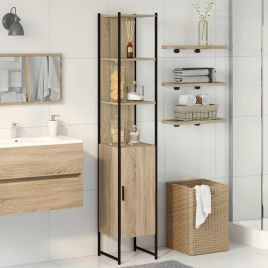 Bathroom Cabinet Sonoma Oak 33x33x185,5 cm Engineered Wood