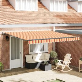SIRIDG Retractable Awning Manual and Orange 400x300 cm - Yellow