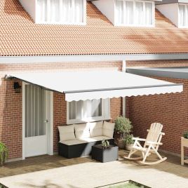 Manual Retractable Awning White 400x350 cm
