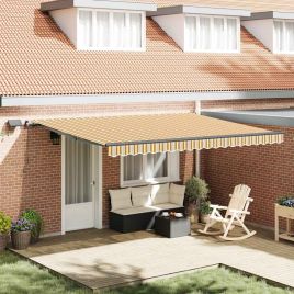 ROWOD Retractable Awning Manual Multicolour 450x300 cm Fabric