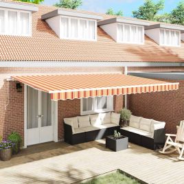 DEAWOD Awning and Orange 500x300x165 cm Polyester and Metal - Yellow