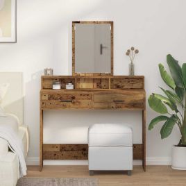 Dressing Table with Drawers Old Wood 100x41x140 cm
