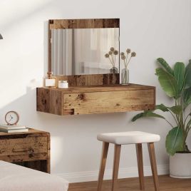 Wall Hanging Dressing Table Old Wood 83x40x70 cm