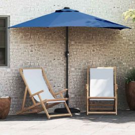 TAGLEN Garden Parasol Azurblau 294x150x224 cm Polyester and Steel