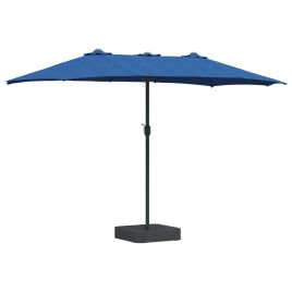 TAGLEN Garden Parasol Azurblau 385x209x244 cm Polyester