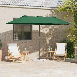 SERIDG Garden Parasol 370x197x239 cm Polyester and Aluminium - Green