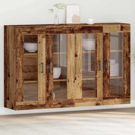 Wall Mounted Cabinets 2 pcs Old Wood 69,5x34x90 cm Engineered Wood