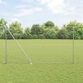 Fence Posts with Spike 7 pcs Diameter 32 mm 170 cm Galvanised Steel
