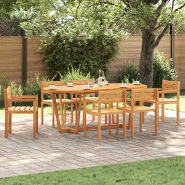 ROASH 7 Piece Garden Dining Set Solid Acacia Wood