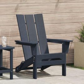 PAOFORD Folding Adirondack Chair Navy 80.5x74.5x92 cm HDPE - Blue
