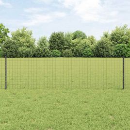 Fence Posts 44 pcs U-Channel Grey 100 cm Steel
