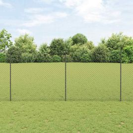 Chain Link Fence with 20 U Posts Grey 1.4x10 m Steel
