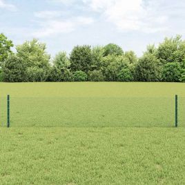 Fence Posts 5 pcs U-Channel Green 40 cm Steel