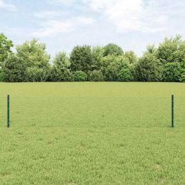 Fence Posts 5 pcs U-Channel Green 40 cm Steel
