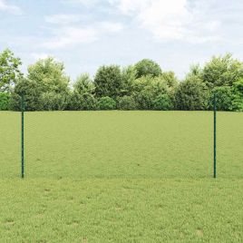 Fence Posts 11 pcs U-Channel Green 100 cm Steel