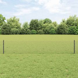 Fence Posts 5 pcs U-Channel Grey 40 cm Steel