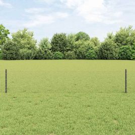Fence Posts 5 pcs U-Channel Grey 40 cm Steel