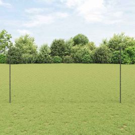 Fence Posts 22 pcs U-Channel Grey 150 cm Steel