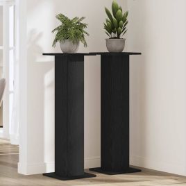 PAVUE Plant Stand 2 pcs 30x30x95 cm Wooden - Black Oak