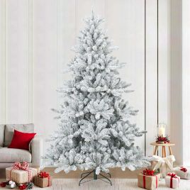 FLOSKA Artificial Hinged Christmas Tree Snow Flocked White 240 cm