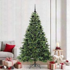 COZZIN Artificial Christmas Tree with 300 LEDs Green 210 cm PE and PVC
