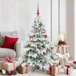 EMBERA Artificial Christmas Tree with 150 LEDs Green 150 cm PE and PVC