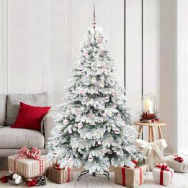 EMBERA Artificial Christmas Tree with 300 LEDs Green 180 cm PE and PVC
