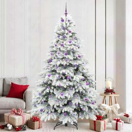 EMBERA Artificial Christmas Tree with 300 LEDs Green 240 cm PE and PVC