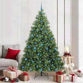 FIRILO Artificial Christmas Tree with 300 LEDs Green 210 cm PE and PVC