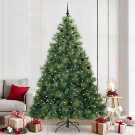 FIRILO Artificial Christmas Tree with 300 LEDs Green 240 cm PE and PVC