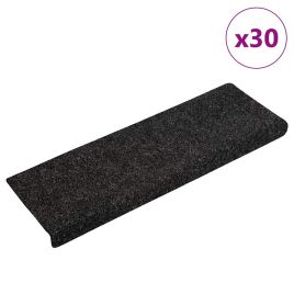 Stair Mats Self-adhesive 30 pcs Black 65x21x4 cm