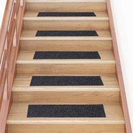 Stair Mats Self-adhesive 30 pcs Grey 76x20 cm Rectangular