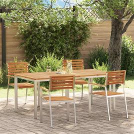 ROASH Garden Dining Set 5 pcs Solid Acacia Wood - Brown