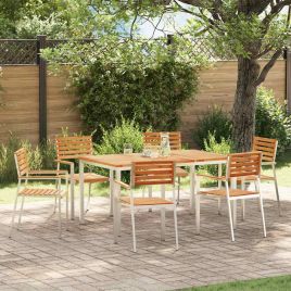 ROASH Garden Dining Set 7 pcs Solid Teak Wood - Brown