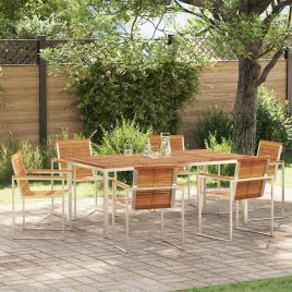 ROASH Garden Dining Set 7 pcs Solid Acacia Wood - Brown